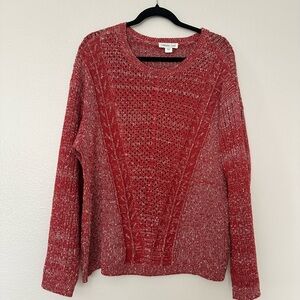 Coldwater Creek Red Knit Crew Neck Sweater Size Large
